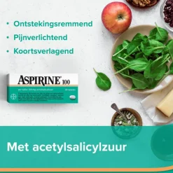 Aspirine 100 mg helpt bij pijn 20 tabletten