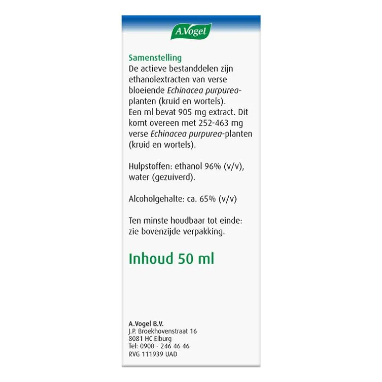 A.Vogel Echinaforce Bij Onvoldoende Weerstand En Griep Druppels 50 ML