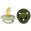 BIBS Anatomische Fopspeen Two Pack Natuurlijk Rubber Sage/Hunter Green Maat 2