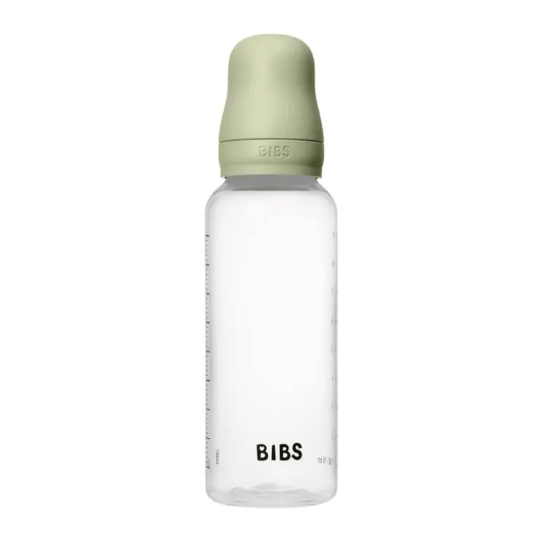 BIBS Babyfles 270 ML Sage met Latex speen en opvouwbaar trechtertje