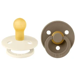 BIBS Fopspeen Two Pack Natuurlijk Rubber Ivory/Dark Oak Maat 1