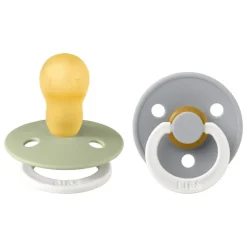 BIBS Glow in the dark Fopspeen Two Pack Natuurlijk Rubber Sage/Cloud Maat 3