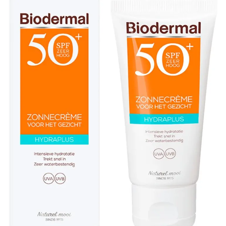 Biodermal Hydra Plus Zonnecrème Gezicht SPF50+ 50 ML