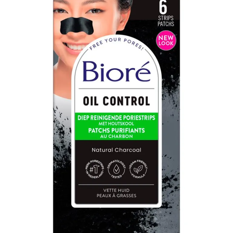 Biore Diep Reinigende Poriestrips Houtskool 6 stuks