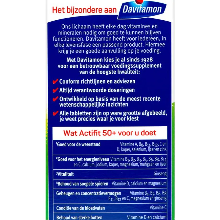 Davitamon Actifit 50+ Multivitamine met Ginseng 90 Tabletten