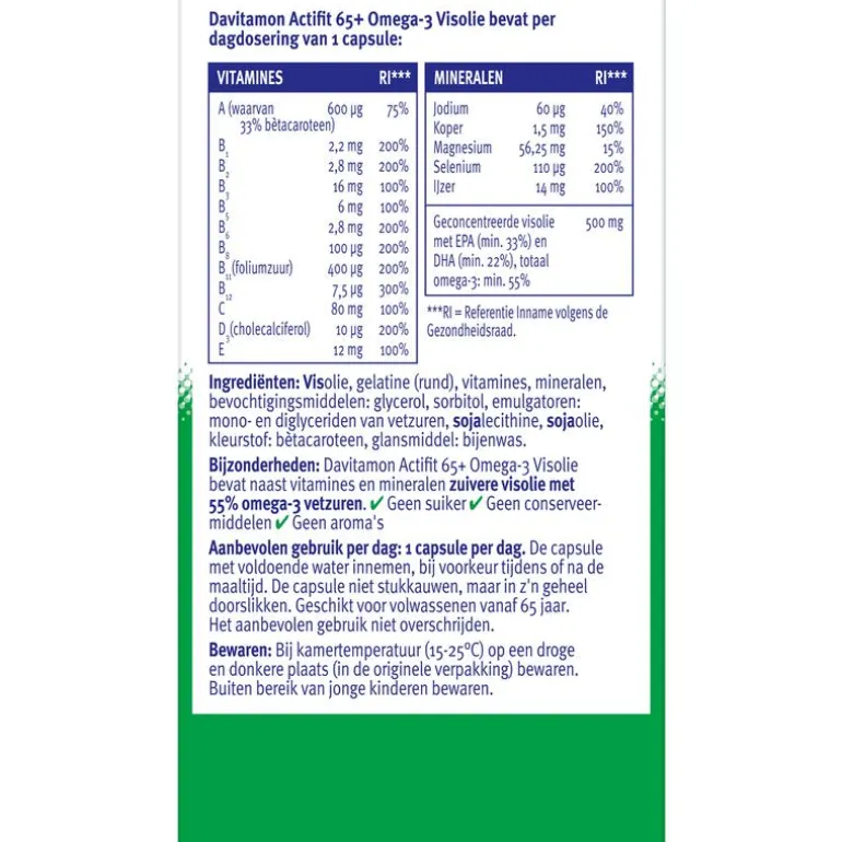 Davitamon Actifit 65+ Omega 3 Visolie Capsules