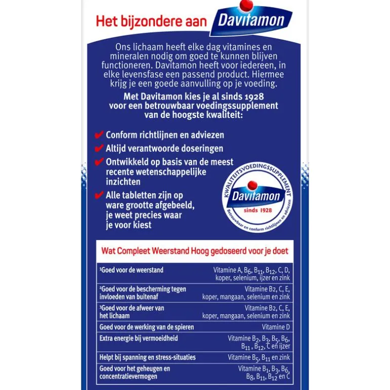 Davitamon Compleet Weerstand Forte 50 Kauwtabletten