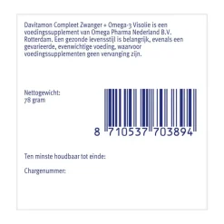 Davitamon Compleet Zwanger + Omega-3 Visolie 60 Stuks