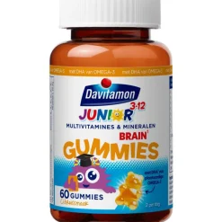 Davitamon Junior Brain Gummies met Omega 3 Multivitamine kinderen 60 stuks