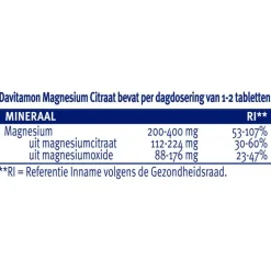 Davitamon Magnesium Citraat Tabletten 50+10 stuks