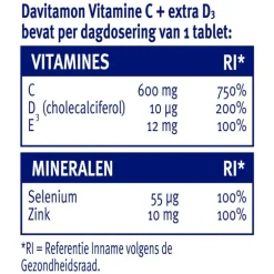 Davitamon Vitamine C Forte + vitamine D3 42 tabletten