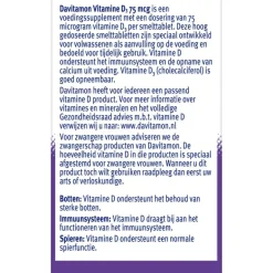 Davitamon Vitamine D3 75 mcg Smelttabletten 60+15 stuks