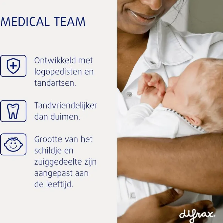 Difrax Fopspeen Natural 18 Maanden Paars BPA-vrij