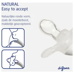 Difrax Fopspeen Naturel Pink Opal 18 Maanden