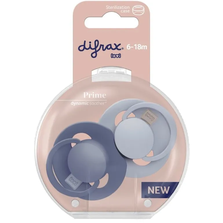 Difrax LOVI Prime Fopspeen Baby Blue/Blue6-18 maanden