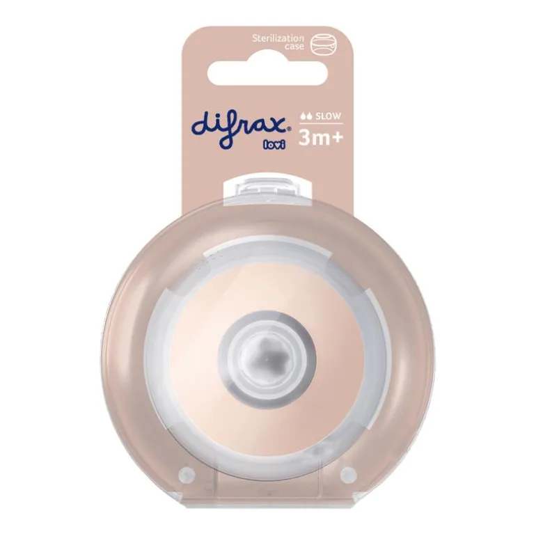 Difrax Mammafeel Flessenspeen Slow 3+ maanden Geschikt voor borst- en flesvoeding