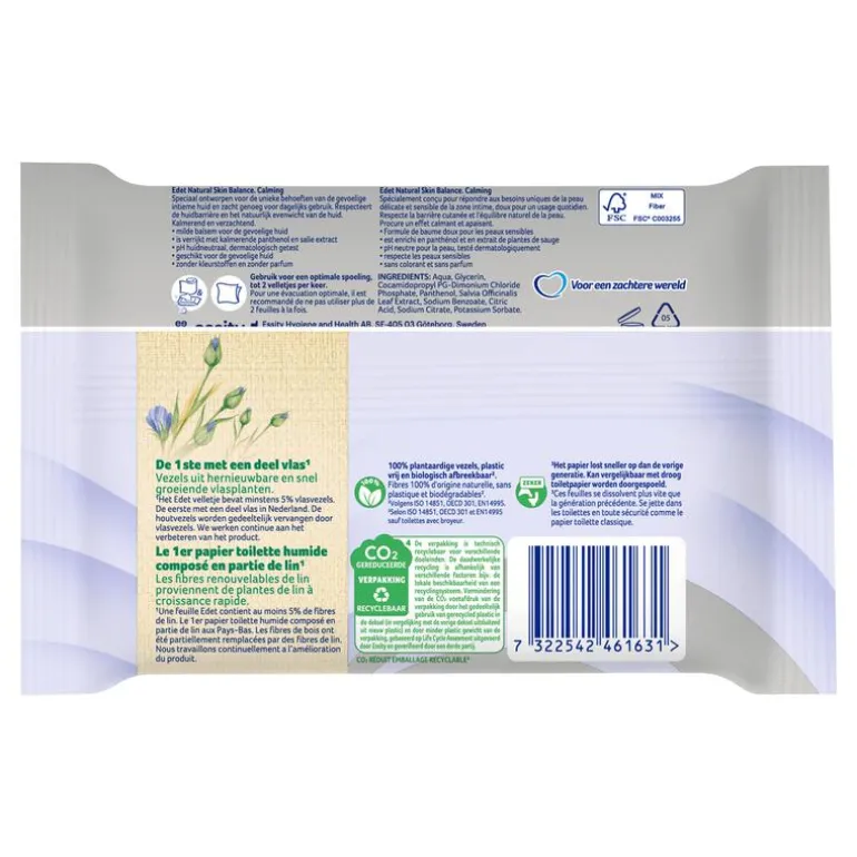 Edet Natural Skin Balance Vocht Toiletpapier 42 stuks