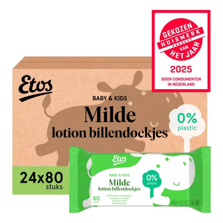Etos Baby & Kids Milde lotion billendoekjes Megabox 24x80 Stuks