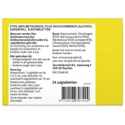 Etos Honing & Citroen zuigtablet, Amylmetacresol Plus Dichloorbenzylalcohol
