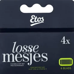 Etos Scheermes Man Navul 6 Blads Zwart 4 stuks