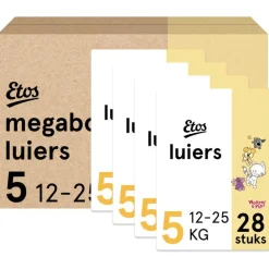 Etos Woezel & Pip Luiers Junior Maat 5 12-25 kg Megabox 4x28 stuks
