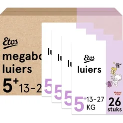 Etos Woezel & Pip Luiers Junior+ Maat 5+ Megabox 4x26 stuks