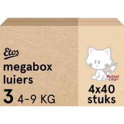 Etos Woezel & Pip Luiers Midi Maat 3 4-9 kg Megabox 4x40 stuks