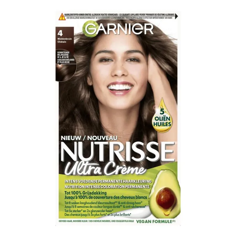 Garnier Nutrisse Crème Permanente Haarverf 4 Middenbruin