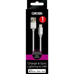 Grixx Lightning to USB-A 1M White