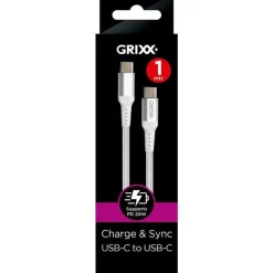 Grixx USB-C to USB-C 1M White