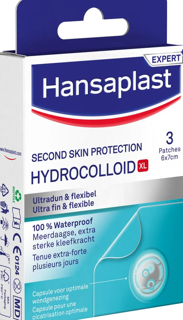 Hansaplast Second Skin Protection Waterproof en Transparante XL Eilandpleisters 3 stuks