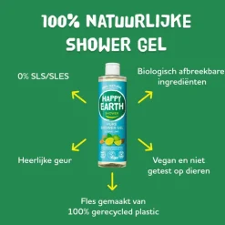 Happy Earth Cedar Lime 100% Natuurlijke Douchegel 300 ML