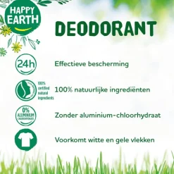 Happy Earth 100% Natuurlijke Unscented Crystal Deodorant 90 gram