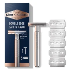 King C. Gillette Double Edge Safety Scheersysteem Met 5 Navulmesjes