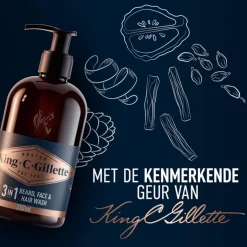 King C. Gillette 3-in-1 Baard En Gezichtsreiniger 350 ML