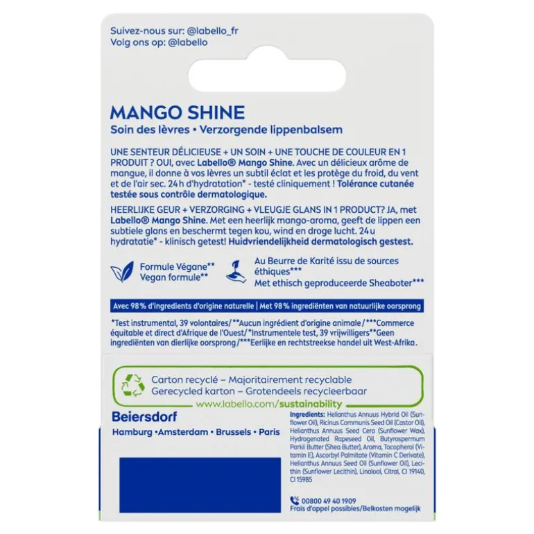 Labello Mango Shine Lippenbalsem 1 Stuk