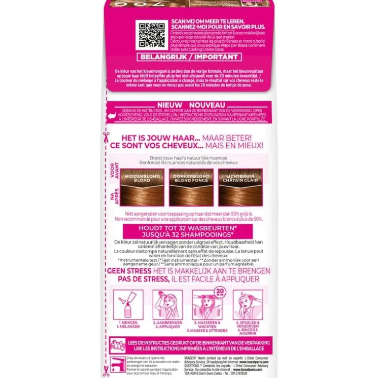 L'Oréal Paris Casting Crème Gloss Haarverf 700 Mocha Mania Middenblond