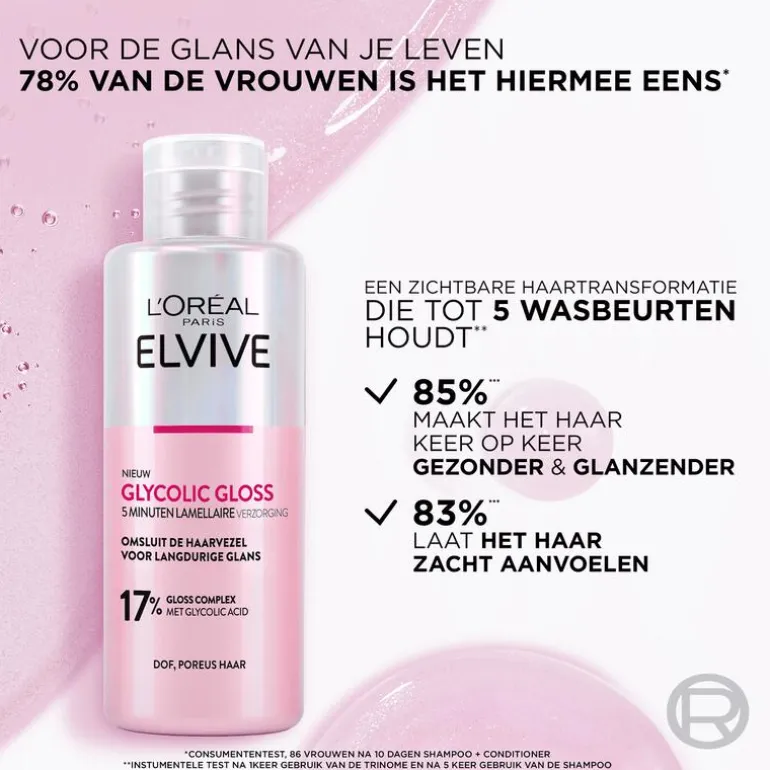 L'Oréal Paris Elvive Glycolic Hair Gloss 5 Minuten Lamellaire Verzorging 200 ML