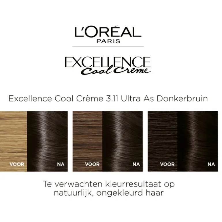 L'Oréal Paris Excellence Cool Creams Permanente Haarverf 3.11 Ultra As Donkerbruin