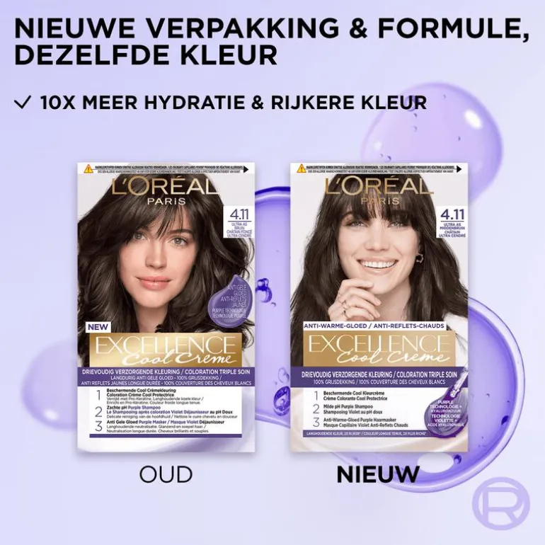 L'Oréal Paris Excellence Cool Creams Permanente Haarverf 4.11 Ultra Ash Bruin