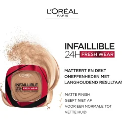L'Oréal Paris Infaillible 24H Fresh Wear Foundation in a Powder 330 Hazelnut