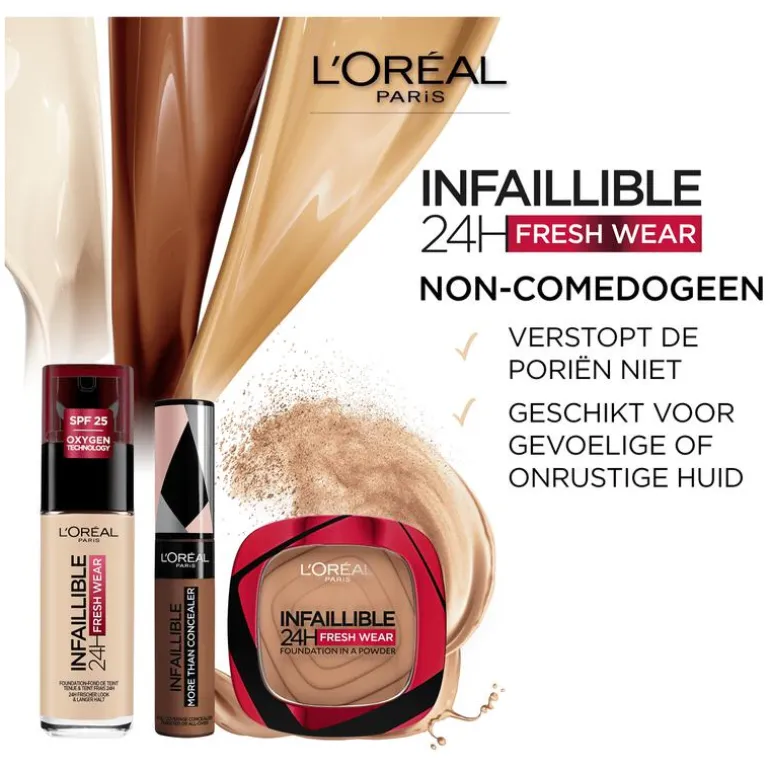 L'Oréal Paris Infaillible 24H Fresh Wear Foundation in a Powder 245 Golden Honey