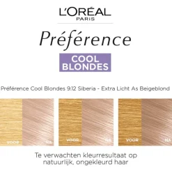 L'Oréal Paris Préférence Cool Blondes Permanente Haarverf 9.12 Siberia