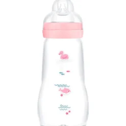 MAM Feel Good Glass Bottle Babyfles Pink 260 ML