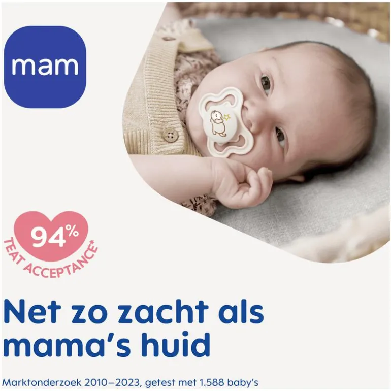 MAM Supreme Fopspenen 6-16 maanden Blue 2 stuks