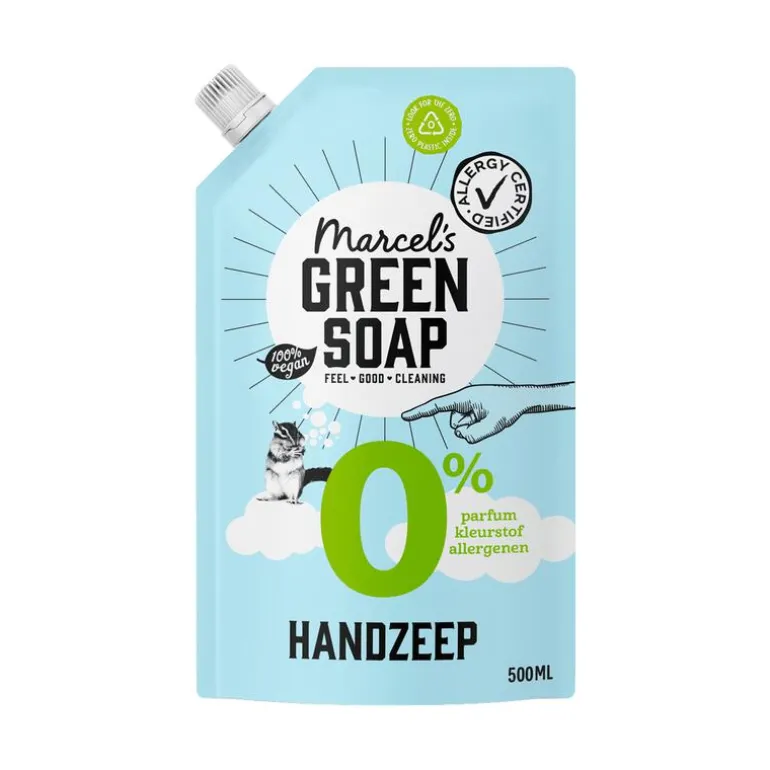 Marcel's Green Soap Handzeep 0% Parfumvrij Navulling 500 ML