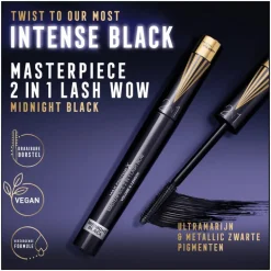 Max Factor Masterpiece 2In1 Lash Wow Mascara 03 Midnight Black