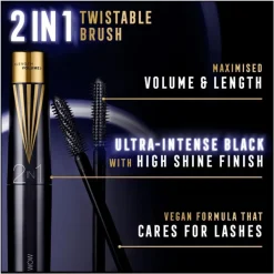 Max Factor Masterpiece 2In1 Lash Wow Mascara 03 Midnight Black