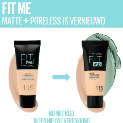 Maybelline New York Fit Me Matte + Poreless Foundation 100 Warm Ivory 30 ML
