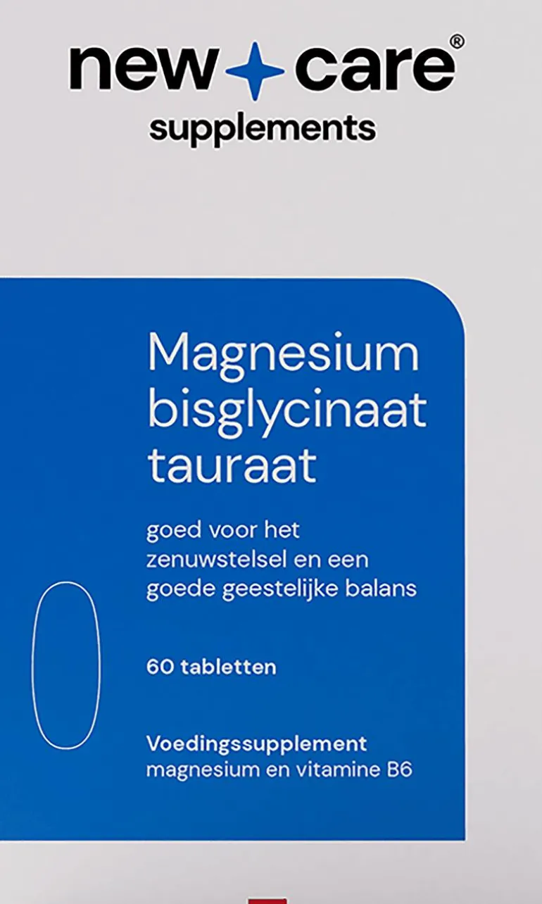 New Care Magnesium Bisglycinaat Tauraat Tabletten 60 stuks